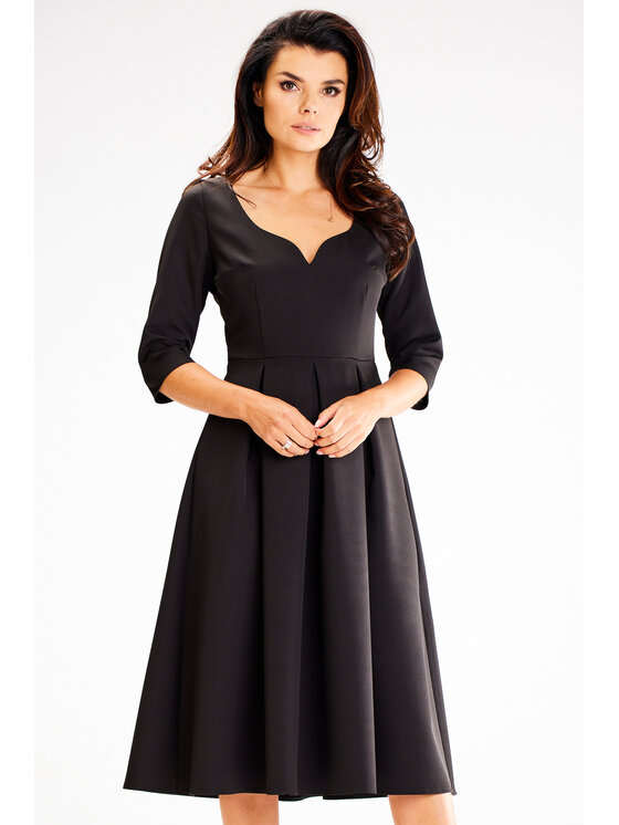 Awama Awama Sukienka wieczorowa A598 Czarny Basic Fit