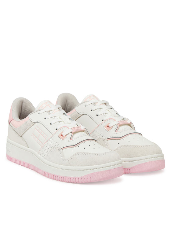 Tommy Jeans Tommy Jeans Sneakersy Tjw Retro Basket Washed Suede EN0EN02773 Biały