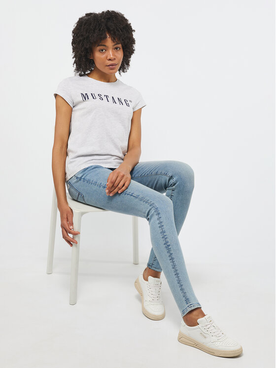 Mustang Mustang T-shirt Alina 1013222 Grigio Regular Fit