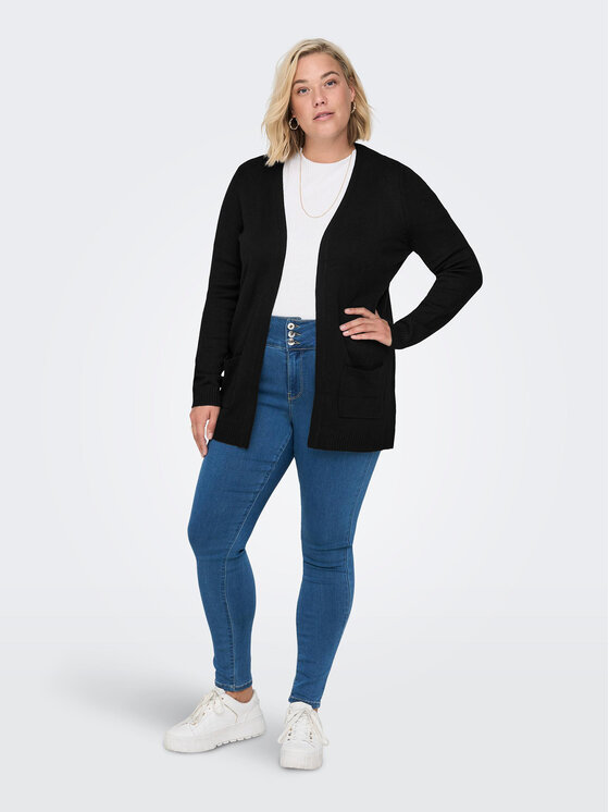 ONLY Carmakoma ONLY Carmakoma Kardigan 15219653 Czarny Regular Fit