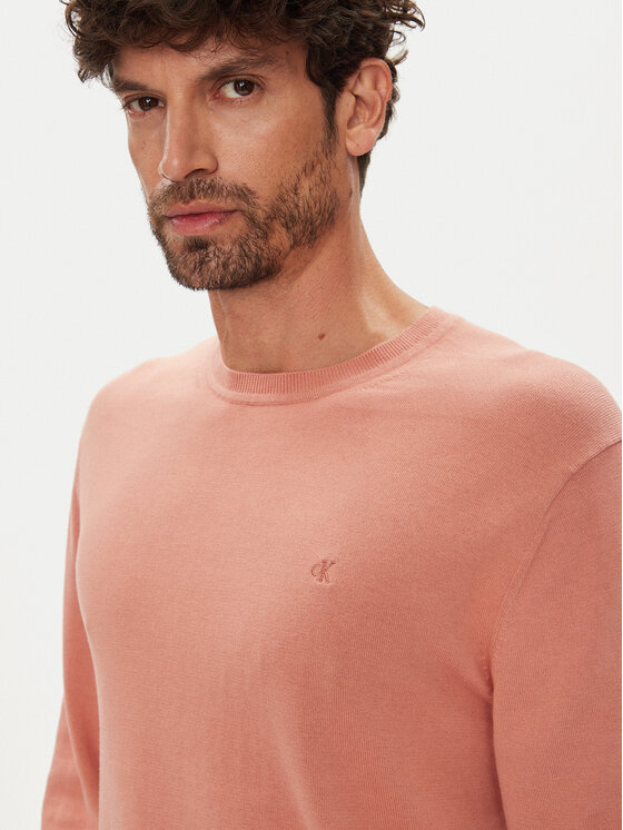 Calvin Klein Calvin Klein Sweter LV040BM343 Koralowy Regular Fit