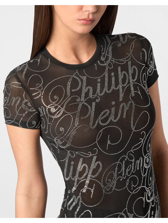 PHILIPP PLEIN PHILIPP PLEIN Tričko 24291 Čierna Skin Tight Fit
