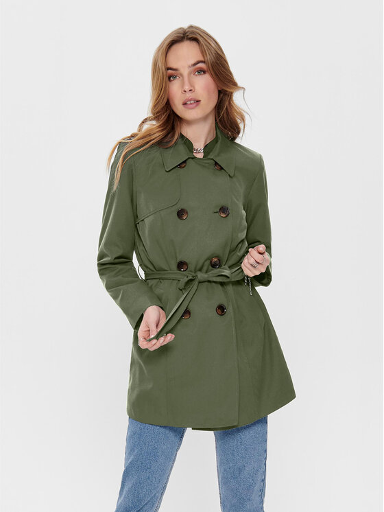 ONLY Trench 15191821 Zelena Regular Fit