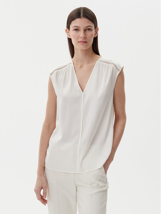 BOSS BOSS Bluse Binadi 50540616 Weiß Relaxed Fit