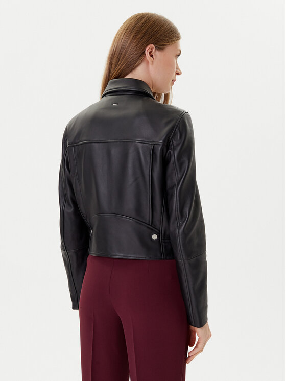 BOSS BOSS Kožená bunda Sayuri 50548471 Černá Regular Fit