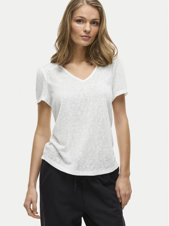 Vila Vila T-Shirt Amer 14093441 Biały Regular Fit