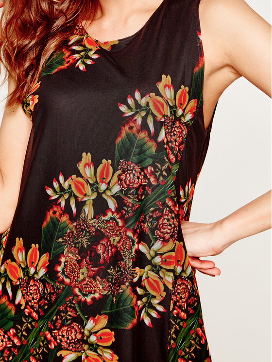 Desigual Desigual Φόρεμα καλοκαιρινό Papillon 20SWVK83 Μαύρο Regular Fit