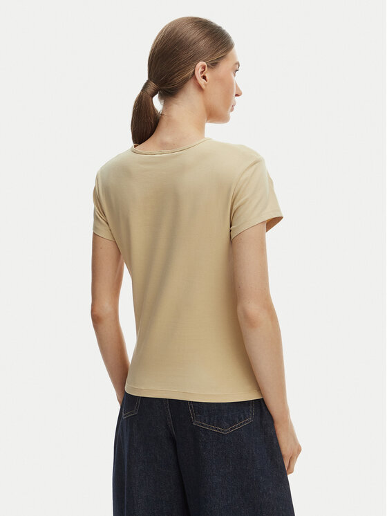Tommy Hilfiger Tommy Hilfiger Tricou WW0WW48710 Bej Slim Fit