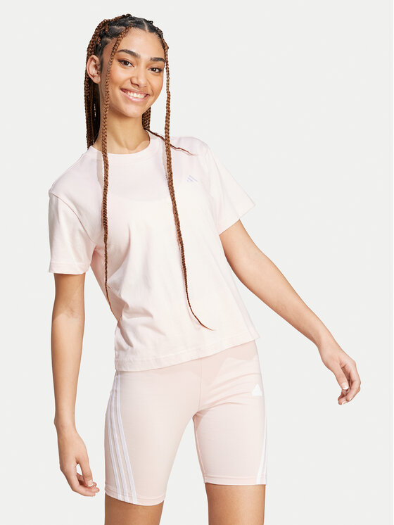 adidas adidas Тишърт Essentials Small Logo JH3694 Розов Slim Fit