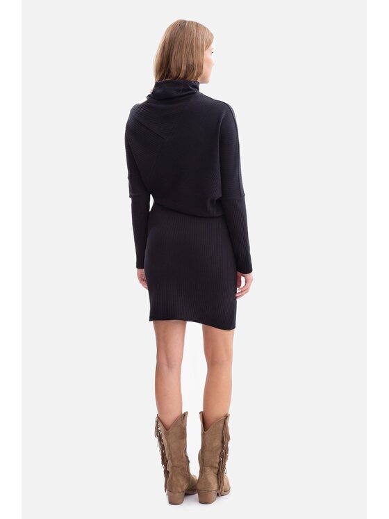BeWear BeWear Sukienka dzianinowa b309 Czarny Baggy Fit