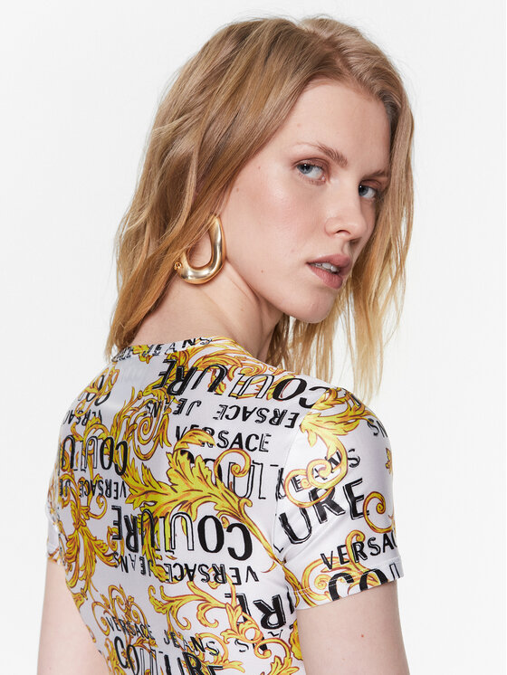 Versace Jeans Couture Versace Jeans Couture Marškinėliai 74HAH602 Balta Regular Fit