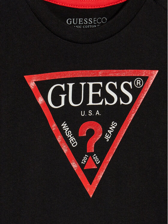 Guess Guess Bluzka N84I24 K8HM0 Czarny Regular Fit