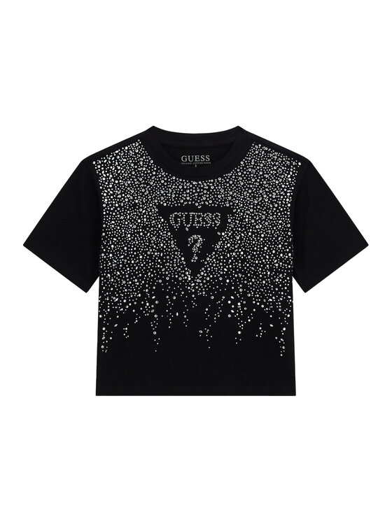 Guess Guess Tricou J6RI37 K6YW4 Negru Regular Fit