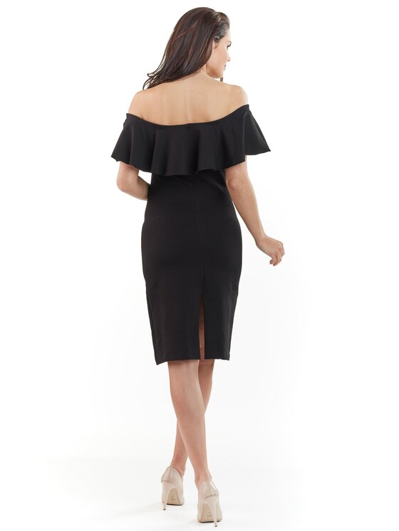 Awama Awama Sukienka letnia A221 Czarny Basic Fit