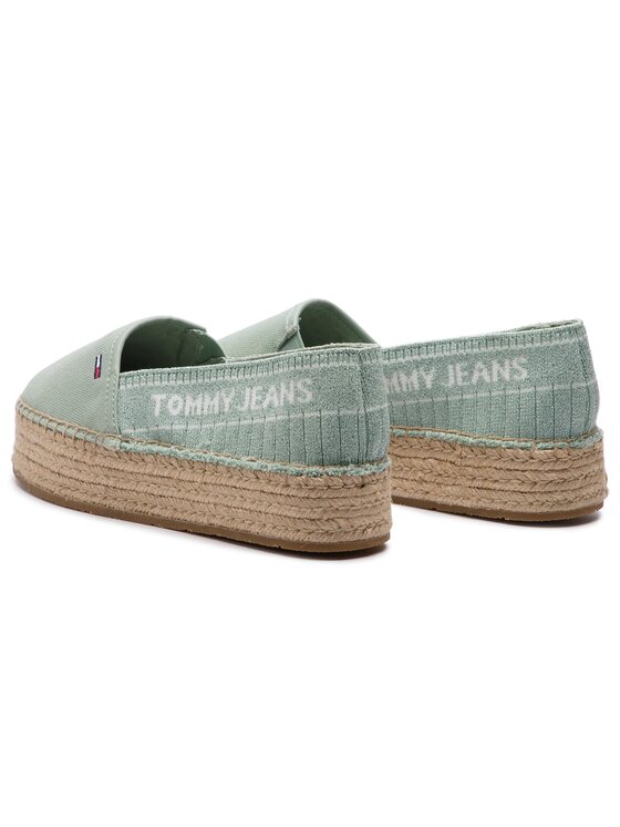 Tommy Jeans Tommy Jeans Espadrilės Knit Tommy Jeans Espadrille EN0EN00572 Žalia