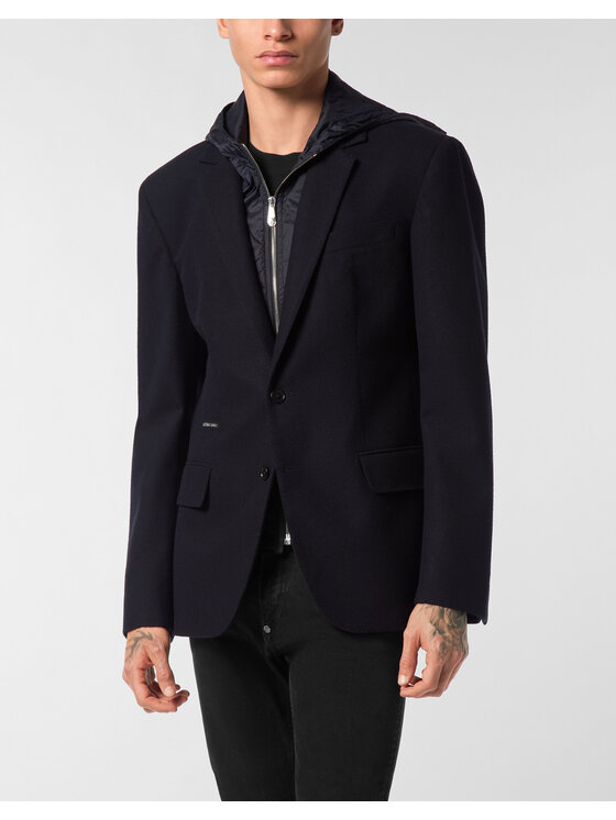PHILIPP PLEIN PHILIPP PLEIN Marynarka 25525 Granatowy Regular Fit