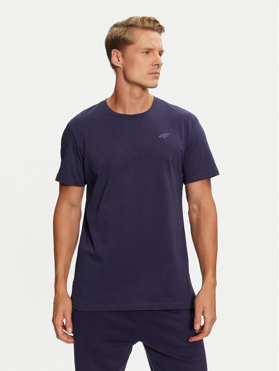 4F 4F Tričko 4FWMM00TTSHM1843 Tmavomodrá Regular Fit