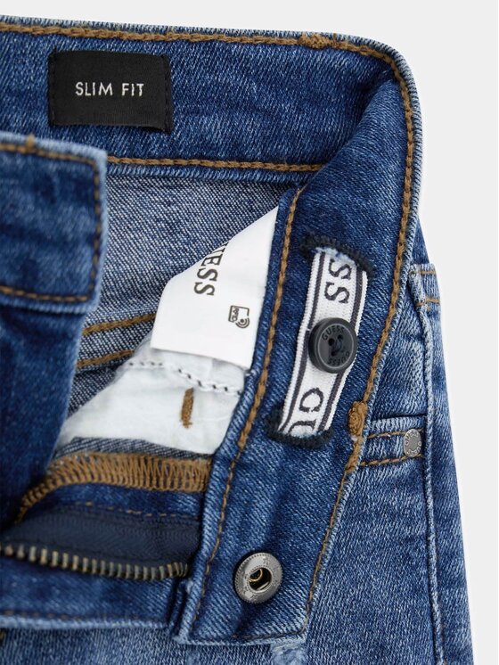 Guess Kids Guess Kids Kalhoty z materiálu 183176 Modrá Regular Fit