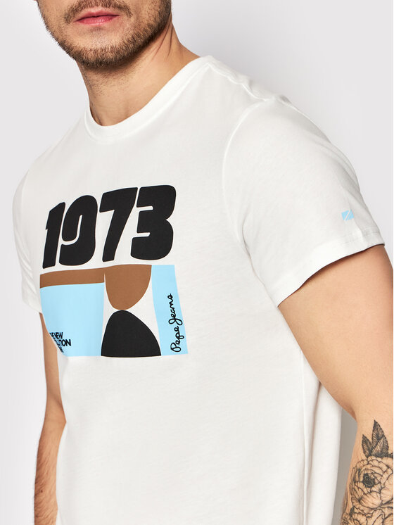 Pepe Jeans Pepe Jeans T-Shirt Aeson PM508231 Λευκό Slim Fit