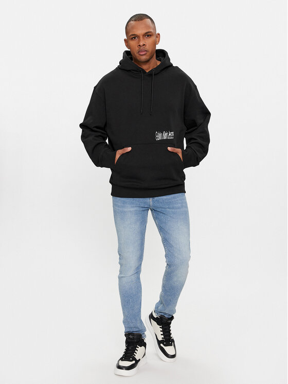 Calvin Klein Jeans Calvin Klein Jeans Суитшърт Floral Graphic J30J324969 Черен Relaxed Fit
