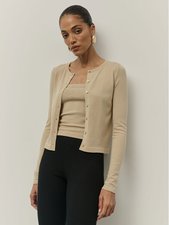 La Mania La Mania Sweter FABIO Beżowy Classic Fit