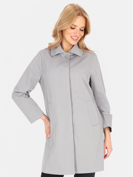 Perso Perso Płaszcz przejściowy BLE252535F Szary Regular Fit
