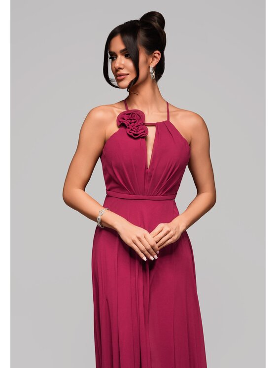 Ombre Ombre Sukienka wieczorowa LA-OM-DLR156 Czerwony Regular Fit