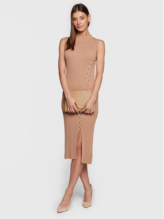 Guess Guess Kötött ruha W3RK40 Z2U00 Barna Slim Fit