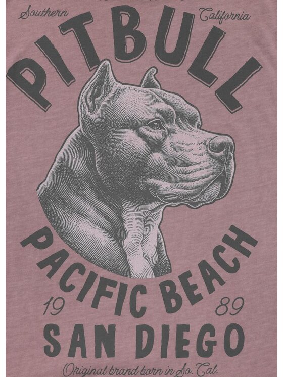 PITBULL PITBULL T-Shirt PACIFIC Bordowy Regular Fit