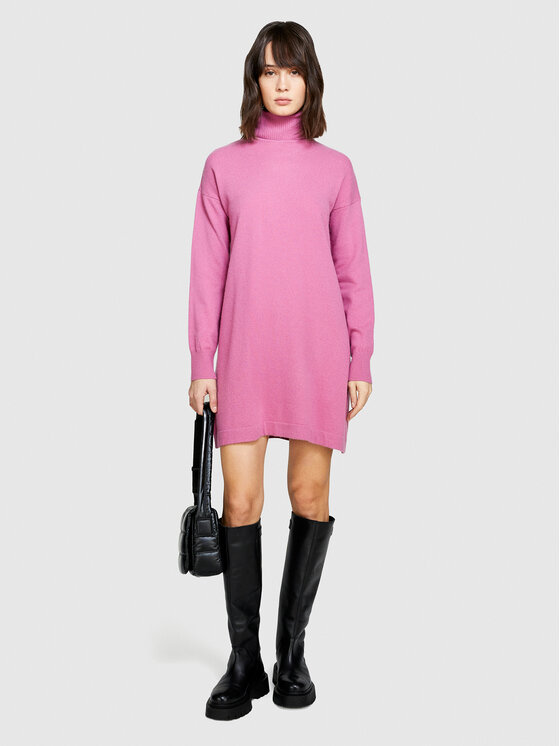 Sisley Sisley Rochie tricotată 1044MV00L Roz Slim Fit