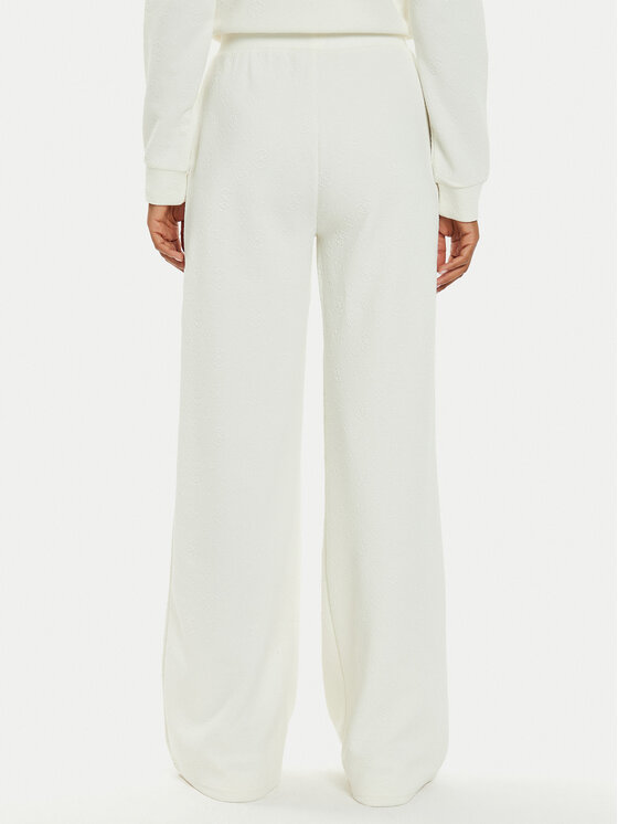 Guess Guess Pantaloni palazzo Peony V4BB02 KCHR2 Bianco Relaxed Fit