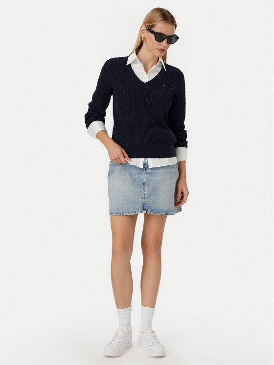 Tommy Hilfiger Tommy Hilfiger Kampsun WW0WW44987 Tumesinine Regular Fit