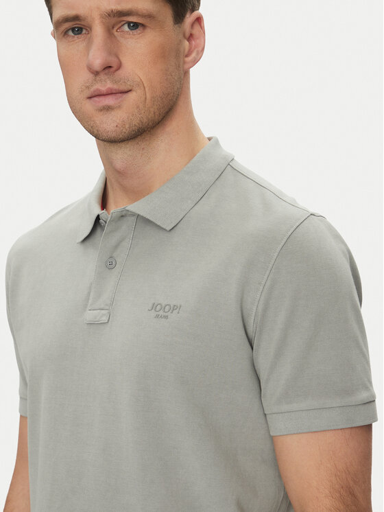 JOOP! Jeans JOOP! Jeans Тениска с яка и копчета 15 JJJ-02Ambrosian 30045619 Сив Modern Fit