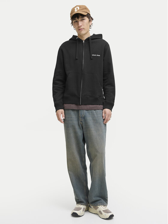 Jack & Jones Jack & Jones Mikina Norrebro Emb 12282901 Černá Regular Fit