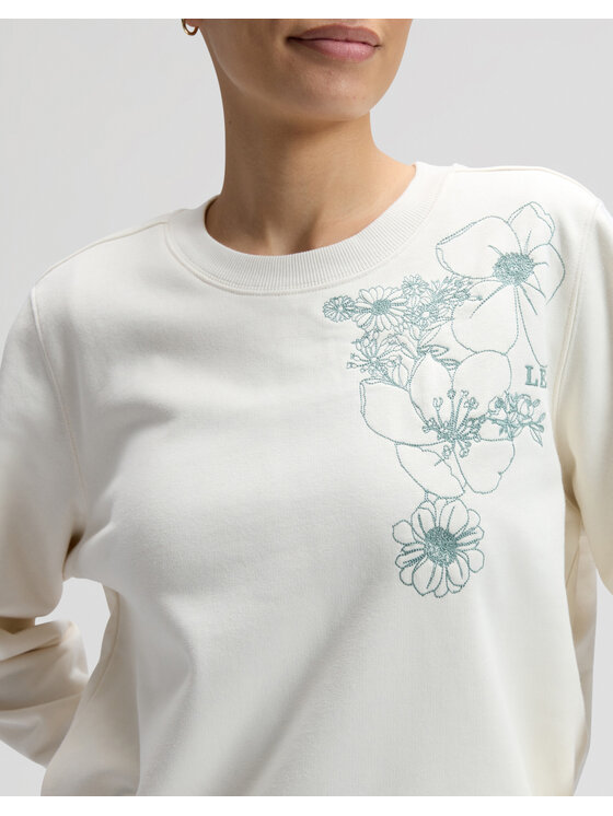 Lee Lee Bluza FLOWER SWS Biały Regular Fit