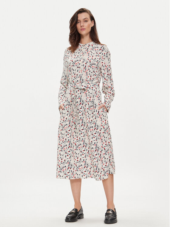 Tommy Hilfiger Tommy Hilfiger Marškinių tipo suknelė WW0WW41904 Écru Relaxed Fit
