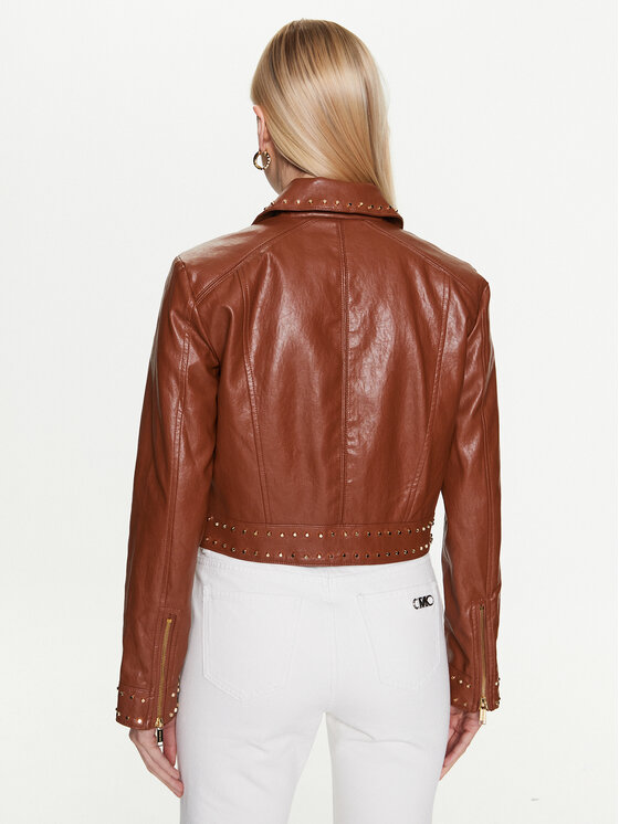 MICHAEL Michael Kors MICHAEL Michael Kors Giacca in similpelle Astor MS320B7DTW Marrone Cropped Fit