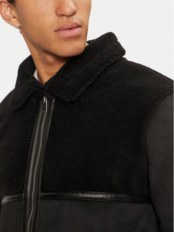 Brave Soul Brave Soul Giacca in similpelle MJK-SALTBLACK Nero Regular Fit