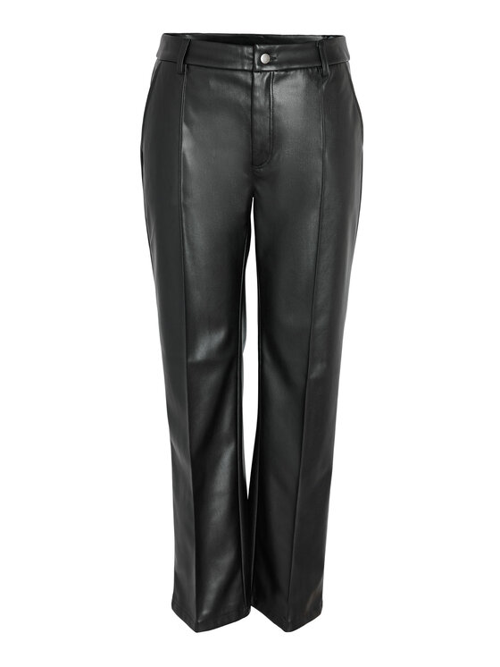 Noisy May Noisy May Ādas imitācijas bikses Luke 27022747 Melns Straight Fit