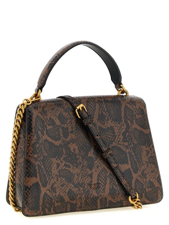 PINKO PINKO Torebka Brown Calfskin Hand Brązowy