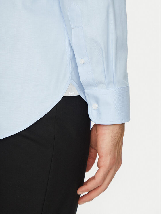 Michael Kors Michael Kors Риза MK0DS01501 Светлосиньо Slim Fit