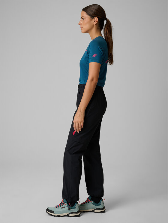 4F 4F Spodnie outdoor TREKKING Czarny Regular Fit