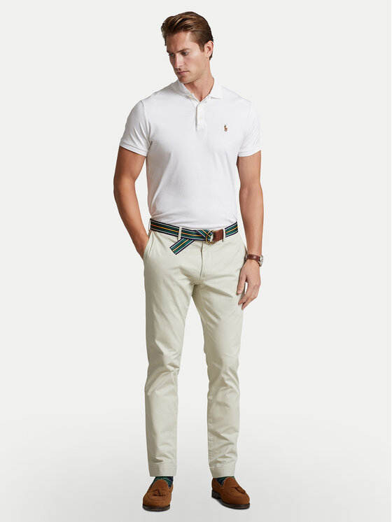 Polo Ralph Lauren Polo Ralph Lauren Polo marškinėliai 710713130003 Balta Custom Slim Fit