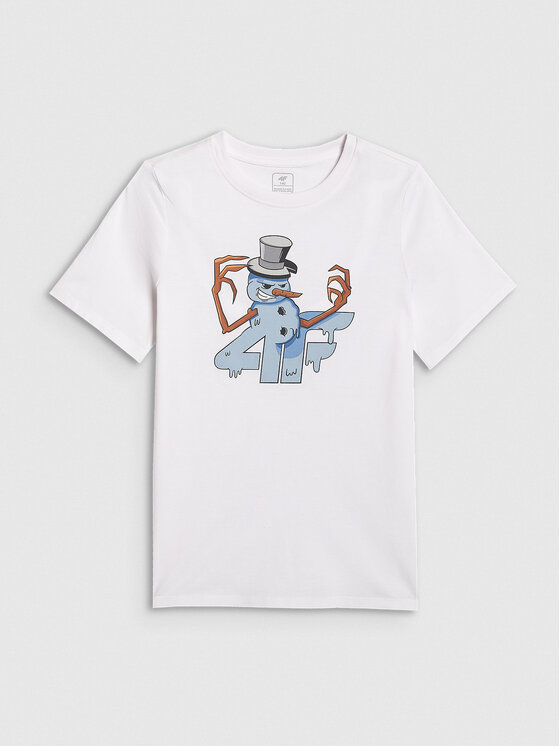4F 4F T-Shirt CHRISTMAS DROP Biały Regular Fit