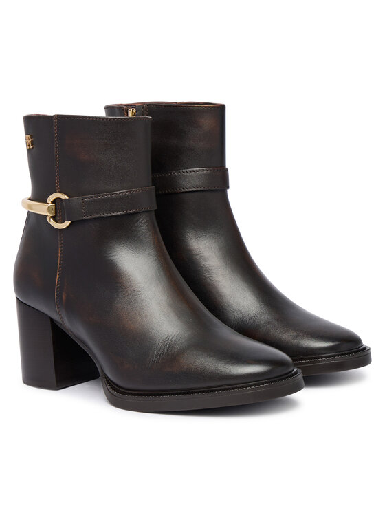 Tommy Hilfiger Tommy Hilfiger Saapad TH Stud Heel Riding Ankle Boot FW0FW09552 Tumepruun