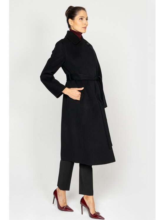 Deni Cler Milano Deni Cler Milano Płaszcz T-DC-8068-D5-90-90-1 Czarny Regular Fit