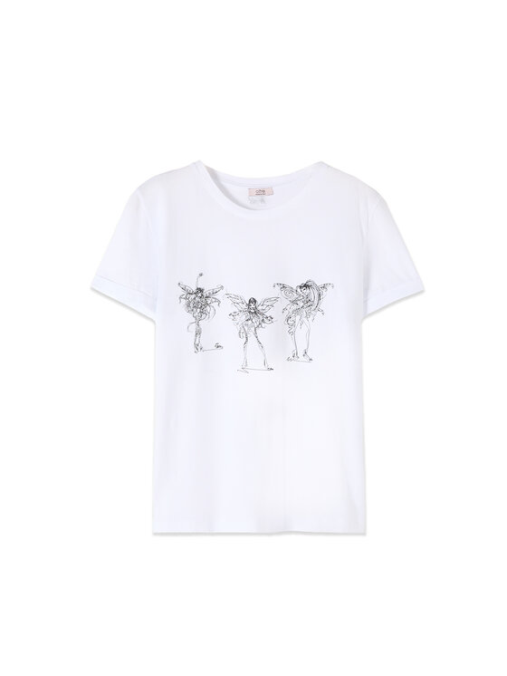 Oltre Oltre T-shirt G04AJ004815N011 Bianco Regular Fit