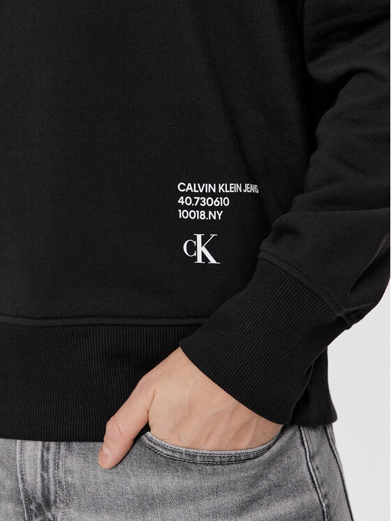 Calvin Klein Jeans Calvin Klein Jeans Mikina Modern Metals J30J324631 Černá Regular Fit