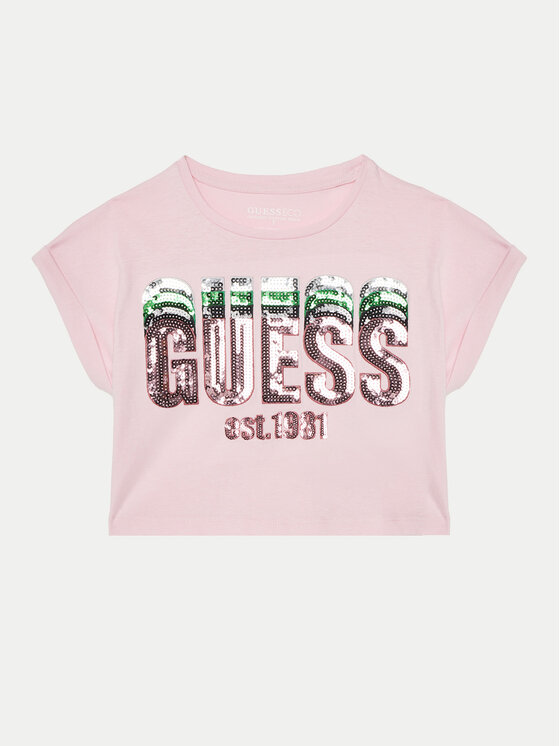 Guess T-krekls J5RI10 K8HM4 Rozā Regular Fit