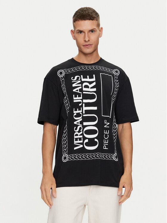 Versace Jeans Couture Versace Jeans Couture T-shirt 76GAHE04 Crna Regular Fit